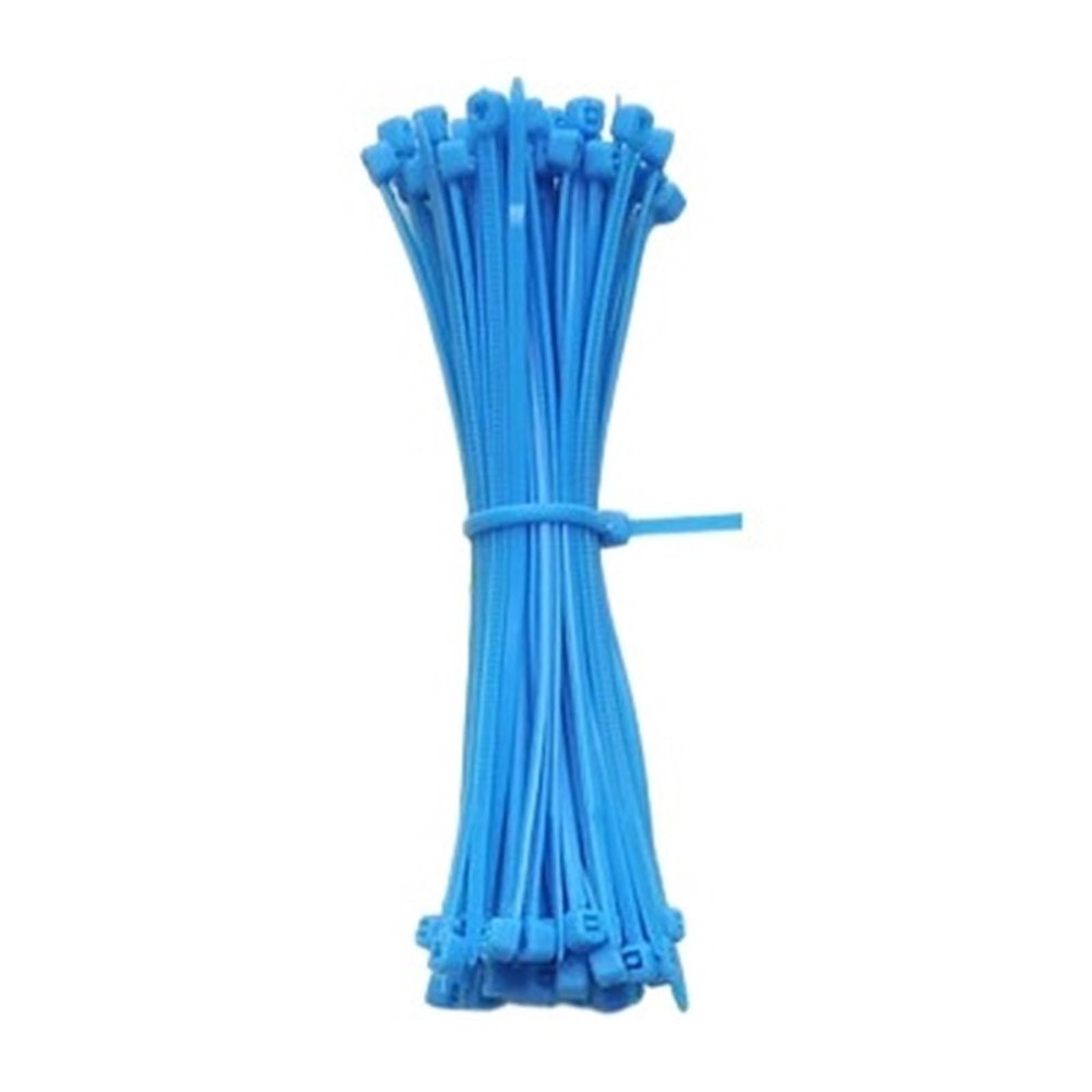 CHATROOM 100PCS 3 X 100/150/200mm 4x150/200 Multicolour Milk Cable Wire Zip Ties Self Locking Nylon Cable Tie (Color : Blue, Size : 3x150mm)