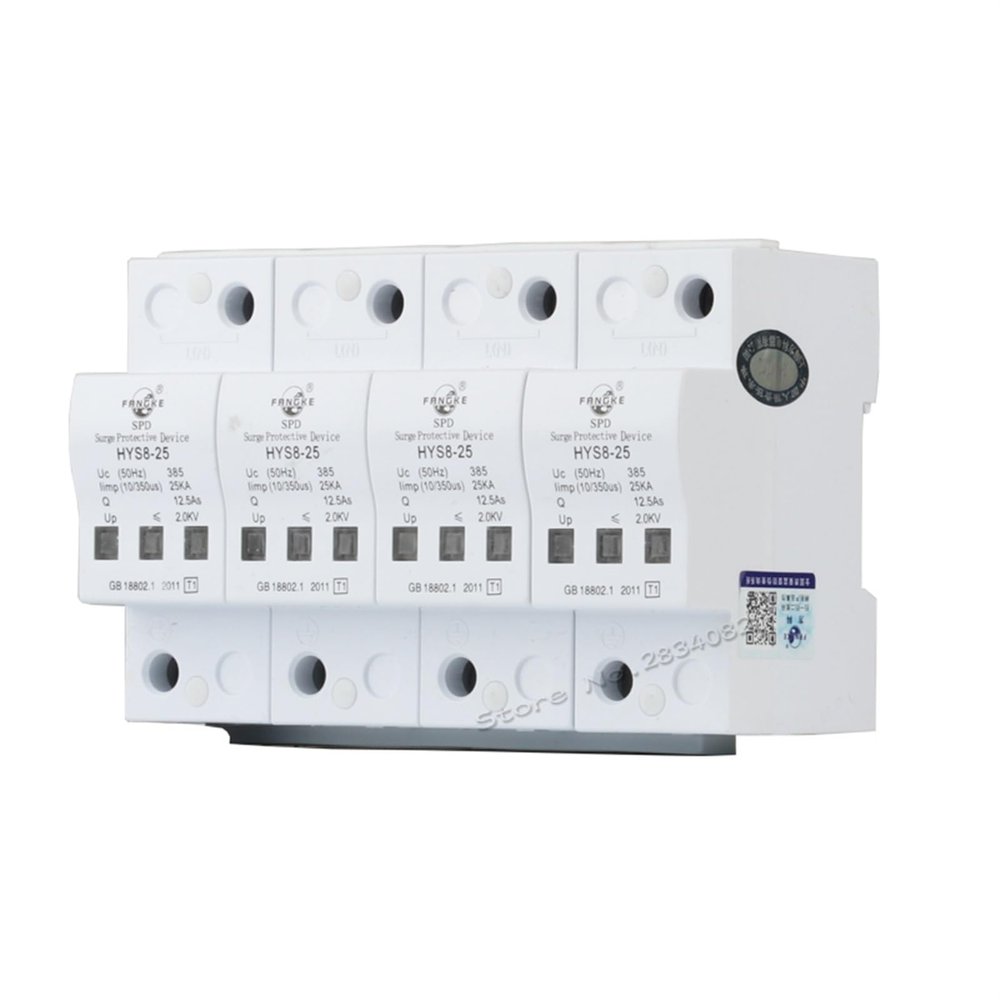 385V 25KA 4 P 4 Pole SPD House Surge Protector Protective Arrester Device HYS8-25 50hz Protection