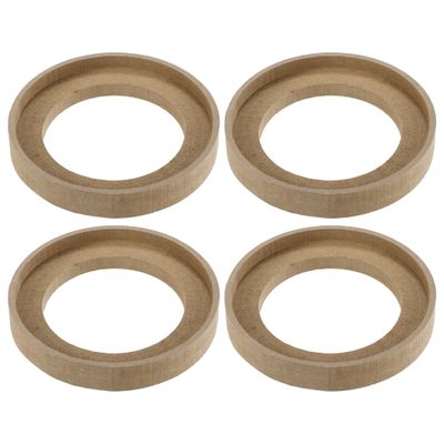 uxcell 4 Pcs Universal 4 Inch Speaker Subwoofer Mounting Spacer Rings Solid Wood Beige