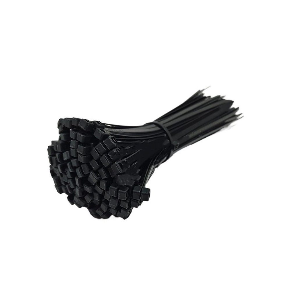 CHATROOM 100pieces Self Locking Nylon Cable Ties Strap Heavy Duty Plastic Zip Ties Cable Tie Fixing Cable Organizer Black (Color : Black, Size : 4x250 Width 3.5mm)