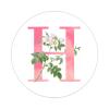 Zyadsinoudor Monogram Initial H Pink Stickers 50 Pcs Alphabet White Floral Vinyl Stickers Monogram Letter Waterproof Sticker Vinyl Perfect Sticker for Tumbler Water Bottle Cup Car Window Laptop 4inch view 1