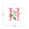 Zyadsinoudor Monogram Initial H Pink Stickers 50 Pcs Alphabet White Floral Vinyl Stickers Monogram Letter Waterproof Sticker Vinyl Perfect Sticker for Tumbler Water Bottle Cup Car Window Laptop 4inch view 2