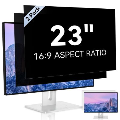 [2 Pack] 23 Inch Computer Privacy Screen for 16:9 Aspect Ratio Widescreen Monitor, Eye Protection Anti Glare Blue Light Computer Monitor Privacy Filter, Removable Anti-Scratch 23in Protector Film