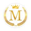 Zyadsinoudor Monogram Initial M Sticker Graphic 50 Pieces Alphabet Gold Crown Wreath Vinyl Stickers Last Name Durable Round Labels Cute Sticker Packs for Luggage Laptop Water Bottle Stickers 4inch view 1