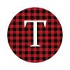 Zyadsinoudor 50 Pieces Initial Letter T Sticker Graphic Monogram Red Buffalo Plaid Stickers Pack Family Inital Sticker Labels Minimalist Vinyl Stickers for Water Bottle Laptop Phone Scrapbook 3inch view 1