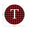Zyadsinoudor 50 Pieces Initial Letter T Sticker Graphic Monogram Red Buffalo Plaid Stickers Pack Family Inital Sticker Labels Minimalist Vinyl Stickers for Water Bottle Laptop Phone Scrapbook 3inch view 2