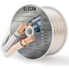 Elecan Pro Series 16/2 Speaker Wire Cable Spool 50 Ft 16 Gauge AWG-Transparent Zipper Soft Touch PVC Jacket&Al-Foli Shielding for HiFi Home Theater,Car Audio Speakers,Stereos-Gold/Silver view 1