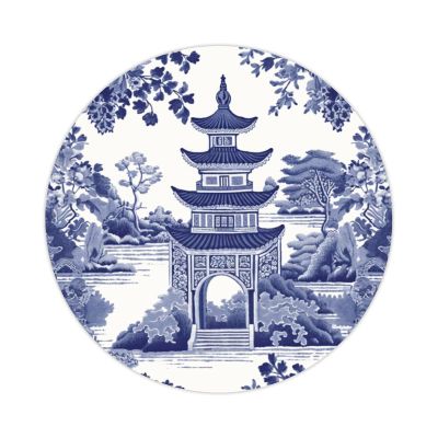 Zyadsinoudor 50 Pieces Chinoiserie Blue Asian Pagoda Vinyl Decal Sticker Traditional Vinyl Stickers Water Bottle Stickers Durable Ethnic Decals Stickers for Water Bottles Suitcase Laptop Phone 4inch