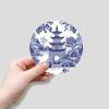 Zyadsinoudor 50 Pieces Chinoiserie Blue Asian Pagoda Vinyl Decal Sticker Traditional Vinyl Stickers Water Bottle Stickers Durable Ethnic Decals Stickers for Water Bottles Suitcase Laptop Phone 4inch view 3