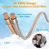 Elecan Pro Series 16/2 Speaker Wire Cable Spool 150 Ft 16 Gauge AWG-Transparent Zipper Soft Touch PVC Jacket&Al-Foli Shielding for HiFi Home Theater,Car Audio Speakers,Stereos-Gold/Silver view 2