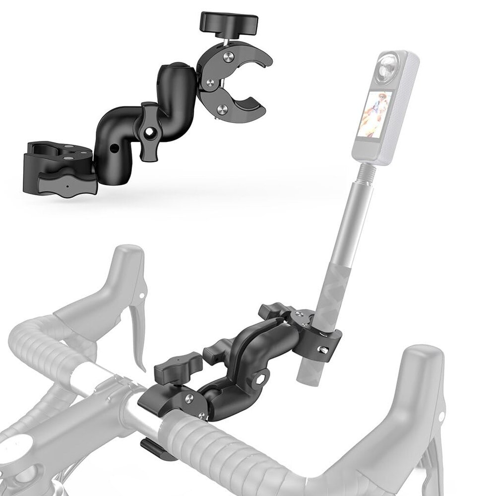 BGNing Super Clamp Camera Mount Clamp Bicycle Double Head Clamp Magic Arm for Handlebar Tube Monopod Clip for Action Camera LED Light Photography