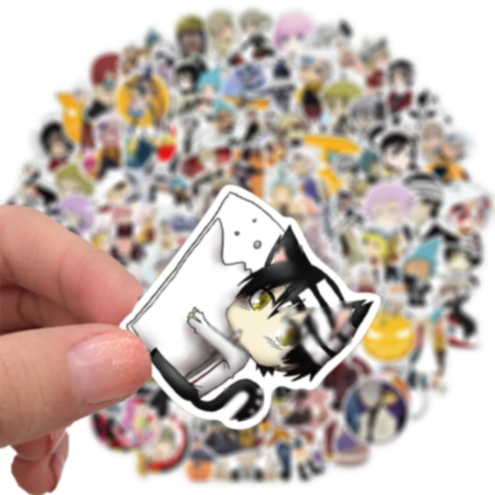 MUYINGZHUO Cartoon Stickers, 100PCs Pack, Anime Waterproof Vinyl Decals for Laptop, Hydro Flask, Water Bottle Phone Stickers for Teens, Party Supply Decals as Gifts
