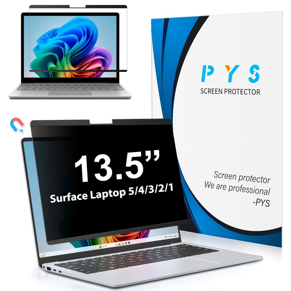PYS Magnetic Privacy Screen for Microsoft Surface Laptop 5/4/3/2/1 - Detachable 13.5 Inch Privacy Screen Protector, Matte Finish Anti-Glare
