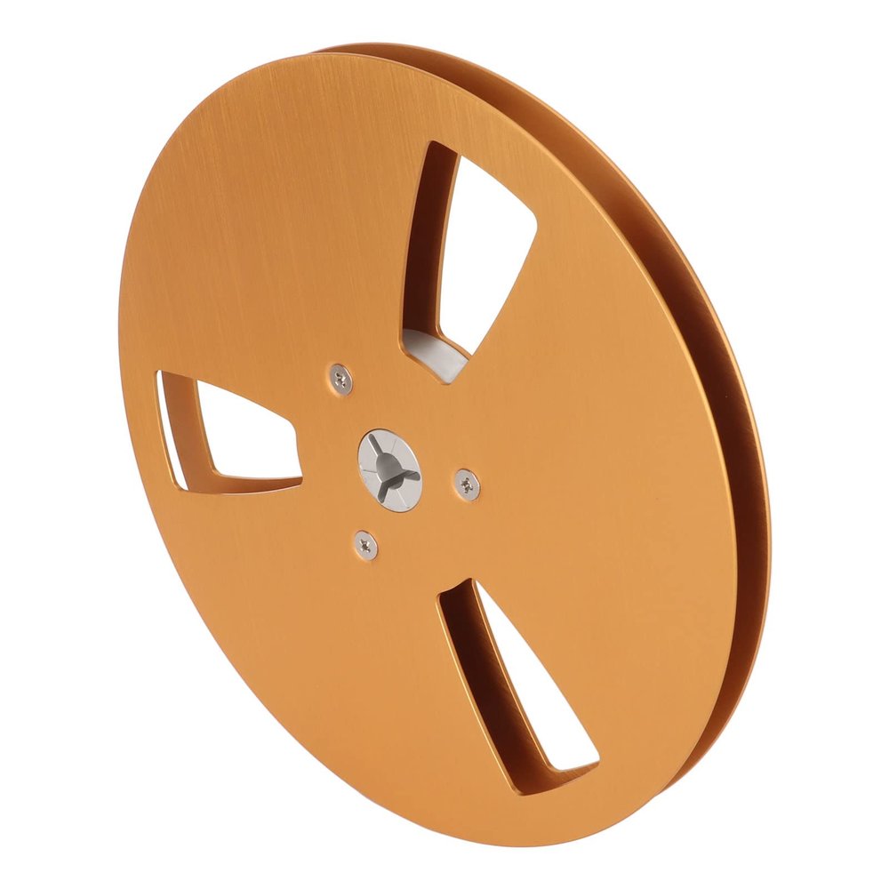 HighQuality 7 Inch Empty Reel 3 Hole Design, Aluminum Alloy Replacement for Tape Recorder (Gold)
