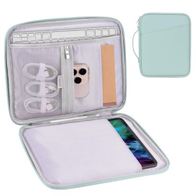 12.9 Tablet Sleeve Carrying Case, Padded Travel Pouch Bag for iPad Pro 13-in (M4), iPad Air 13-in (M2), Surface Pro 9/8, 12.4 Galaxy Tab S9+/S8+ (PU-Mint Green12.9)