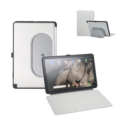 Penoval Google Pixel Tablet Case 11 inch (2023), Silicone Cover Case, Adjustable Viewing Angle, Easy Carry-on, Protective Cover Compatible with Charging Speaker Dock (Grey)