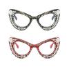laureles 2PCS Blue Light Blocking Reading Glasses for Women Fashion Oversized Rhinestone Pearl Computer Readers (2 Pack Mix, 2.75, x) view 2