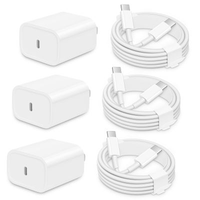 3 Pack AISNI Fast Charger Block Compatible with iPhone 17 16 15 Charger Fast Charging USB C Charger Long Type C Chargers Cord 6 FT for iP17 Air/17 Pro Max/16/15 Pro Max Series and Type C Device-White