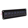 Aluminum RV Rocker Switch Panel Marine Boat LED Rocker Switch Panel Blue LED Light 20A 30A 5PIN Oxidized Black for UTV view 1