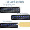 Aluminum RV Rocker Switch Panel Marine Boat LED Rocker Switch Panel Blue LED Light 20A 30A 5PIN Oxidized Black for UTV view 2