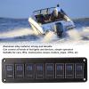 Aluminum RV Rocker Switch Panel Marine Boat LED Rocker Switch Panel Blue LED Light 20A 30A 5PIN Oxidized Black for UTV view 4