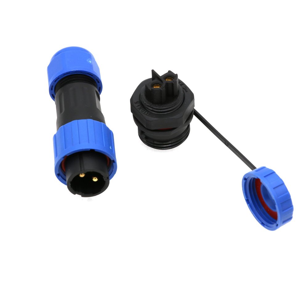 ZBLZGP TY16 2-Pin IP68 Circular Aviation Connector, Panel Mount Solder-Free Screw Connection, Male & Female Waterproof Wire Plug for Outdoor Industrial Electrical Wiring