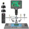 Andonstar AD246S-M Plus 7'' HDMI Soldering Digital Microscope for Electronics Repair, 2000x 3 Lens 2160P UHD Video Record, Soldering Microscope Station with Helping Hands, Coin Full View 32GB Card view 1