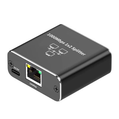 Ethernet Splitter High Speed, 1000Mbps Ethernet Splitter 1 to 2 Gigabit Internet Switch, Gigabit Internet Splitter with USB Power Cable, LAN Splitter for Cat 5/5e/6/7/8 Cable