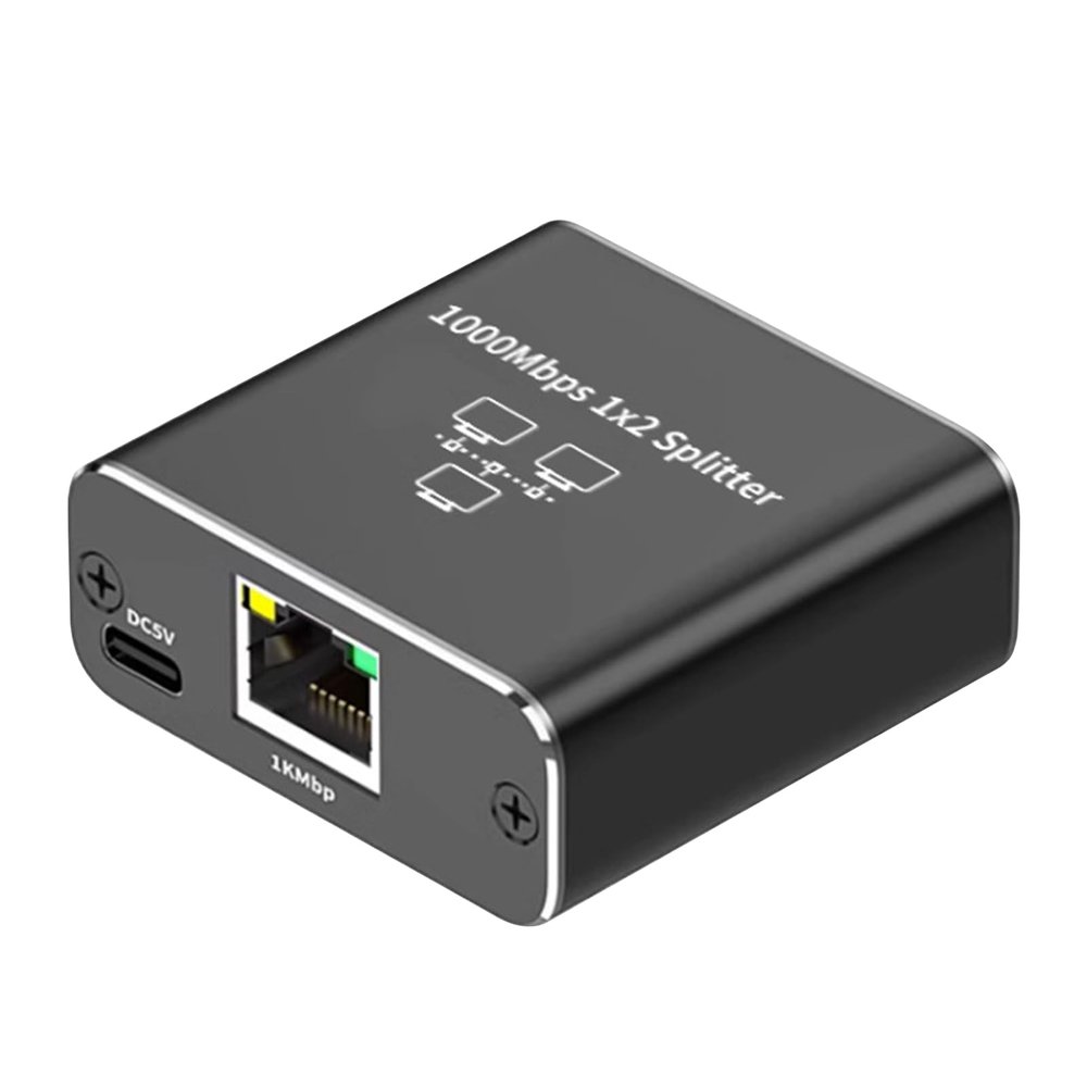 Ethernet Splitter High Speed, 1000Mbps Ethernet Splitter 1 to 2 Gigabit Internet Switch, Gigabit Internet Splitter with USB Power Cable, LAN Splitter for Cat 5/5e/6/7/8 Cable