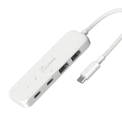 j5create 4-in-1 USB-C to 4-Port Type-A & Type-C Hub(Eco-Friendly), USB-C Hub with 10 Gbps 2 USB-A & 2 USB-C | Compatible with MacBook Pro, MacBook Air, iPad, Mac Mini and More Type C Devices(JCH342EW)