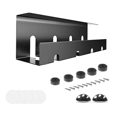 OOCCO Iron Office with Screws Power Strip Home Cord Raceway Storage Wire Organizer Under Desk Cable Management Tray Keep Tidy