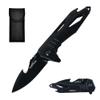ALBATROSS Folding Pocket Knife - Multi-functional knife with Bottle Opener, Glass Breaker & Seatbelt Cutter - Outdoor Everyday Carry Knife (Black, AS-19652-BK) view 1