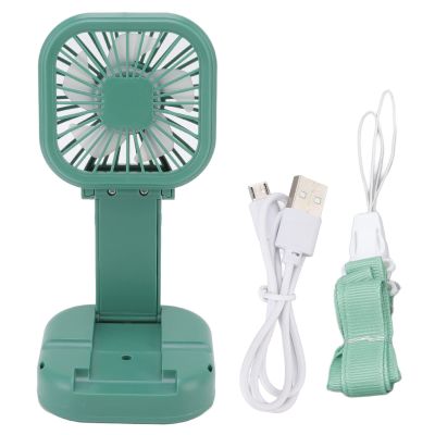 Pilipane USB Desk Fan, Mini Handheld Fan, Portable Small Pocket Fan, USB Rechargeable Fan, Rotatable Handheld Desktop Small Fan, Three Speed Adjustment(Green)