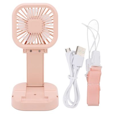 Pilipane USB Desk Fan, Mini Handheld Fan, Portable Small Pocket Fan, USB Rechargeable Fan, Rotatable Handheld Desktop Small Fan, Three Speed Adjustment(Pink)