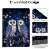 ACWDMKH for Microsoft Surface Pro 9 Case Protector PU Leather Slim Folio Stand Multiple Viewing Angles Shockproof Cover for Surface Pro 9 13 Inch 2022 Tablet Cover,Owls and Flower view 2