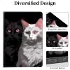 ACWDMKH for Microsoft Surface Pro 9 Case Protector PU Leather Slim Folio Stand Multiple Viewing Angles Shockproof Cover for Surface Pro 9 13 Inch 2022 Tablet Cover,Black White Cat view 2