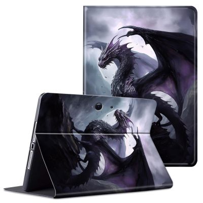 ACWDMKH for Microsoft Surface Pro 9 Case Protector PU Leather Slim Folio Stand Multiple Viewing Angles Shockproof Cover for Surface Pro 9 13 Inch 2022 Tablet Cover,Big Purple Dragon