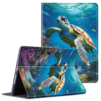 ACWDMKH for Microsoft Surface Pro 9 Case Protector PU Leather Slim Folio Stand Multiple Viewing Angles Shockproof Cover for Surface Pro 9 13 Inch 2022 Tablet Cover,Tropical Sea Turtle