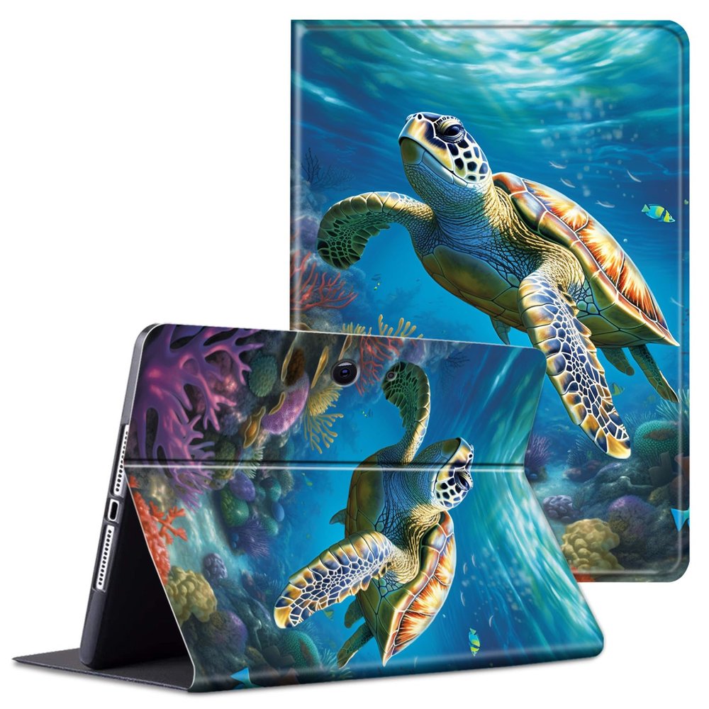 ACWDMKH for Microsoft Surface Pro 9 Case Protector PU Leather Slim Folio Stand Multiple Viewing Angles Shockproof Cover for Surface Pro 9 13 Inch 2022 Tablet Cover,Tropical Sea Turtle