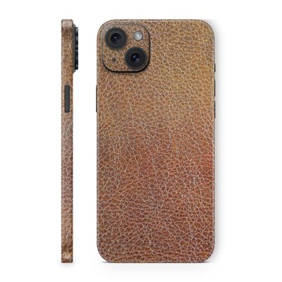 MightySkins Skin Compatible with Apple iPhone 15 Plus Full Wrap - Brown Pleather | Protective, Durable, and Unique Vinyl Decal wrap Cover | Easy to Apply & Change Styles | Made in The USA