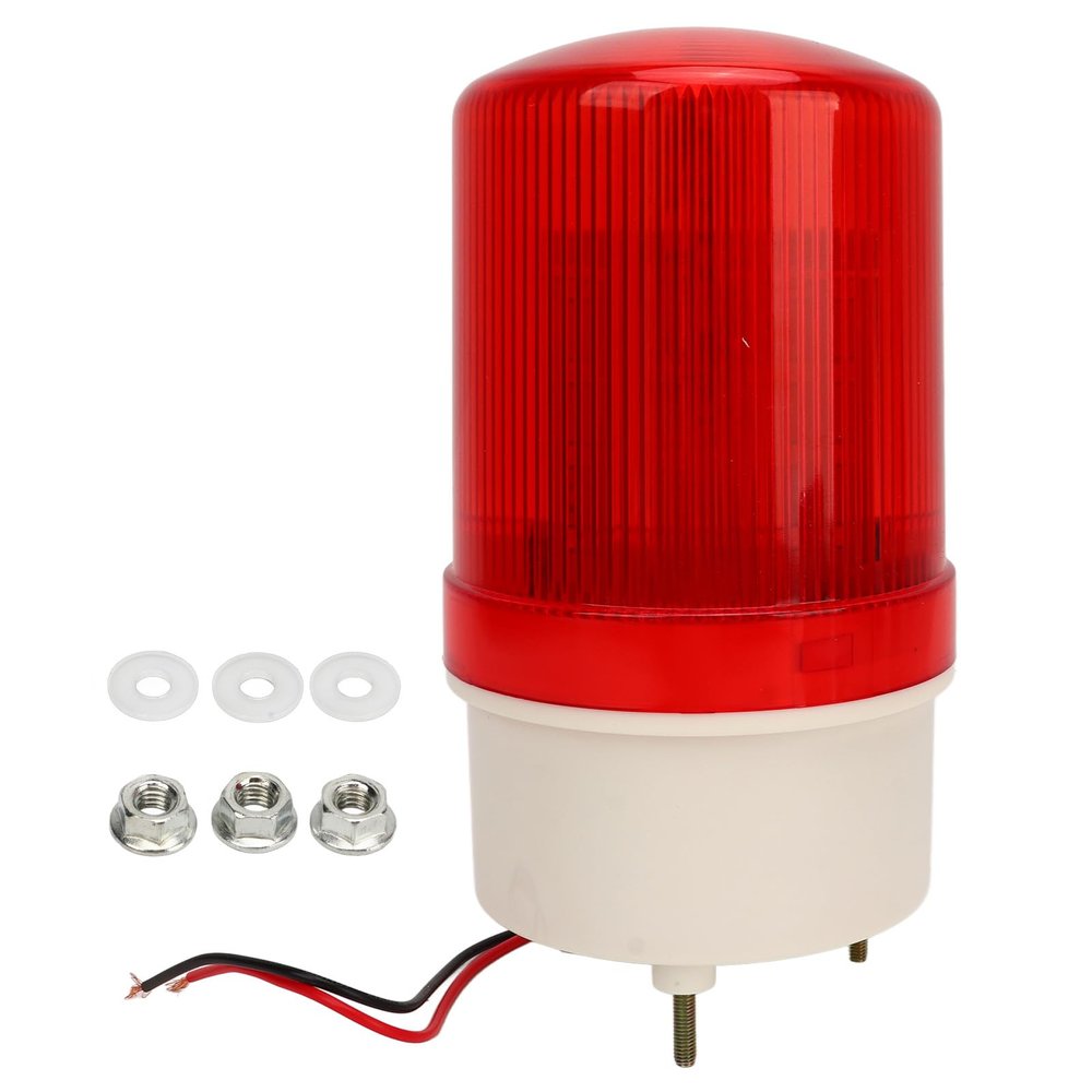 Industrial LED Rotating Strobe Beacon Warning Lights 120dB Alarm Siren Light ABS IP54 for Industry Machine Security System (24V)