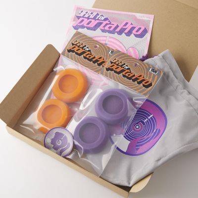 YAXI EARPADS for Koss PORTAPRO 2Pairs+Pouch ((Orange+Purple)+Pouch)