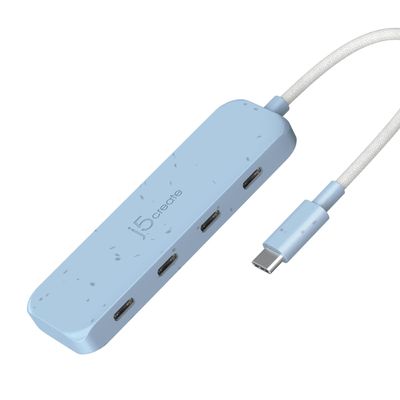 j5create 4-in-1 USB-C to 4-Port Type-C Hub(Eco-Friendly), Hub with Four 10 Gbps Type-C Ports | Compatible with MacBook Pro, MacBook Air, iPad, Mac mini and More Type C Devices and More(JCH345EC)