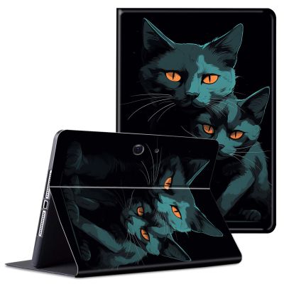 ACWDMKH for Microsoft Surface Pro 8 Case Protector PU Leather Slim Folio Stand Multiple Viewing Angles Shockproof Cover for Surface Pro 8 13 Inch 2021 Tablet Cover,Black Cat Embraces