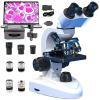 40x-2500xm Agnification,Lab Microscopes for Adults, Can Be Connected to Mobile Phones, with Led Illumination&Storage Bag, Interpupillary Distance Adjustment Range: 55-57mm,15000X view 1