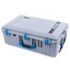 Pelican 1595 Case by ColorCase - Silver - Large Sized Waterproof Case with Grey Padded Dividers & Mesh Lid Organizer - Blue Handles & Latches view 2