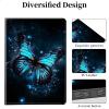 ACWDMKH for Microsoft Surface Pro 8 Case Protector PU Leather Slim Folio Stand Multiple Viewing Angles Shockproof Cover for Surface Pro 8 13 Inch 2021 Tablet Cover,Blue Butterfly view 2