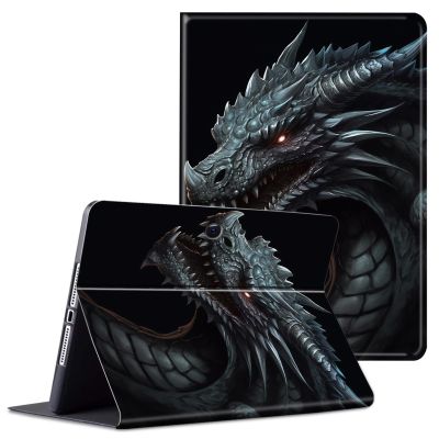 ACWDMKH for Microsoft Surface Pro 8 Case Protector PU Leather Slim Folio Stand Multiple Viewing Angles Shockproof Cover for Surface Pro 8 13 Inch 2021 Tablet Cover,Dragon Dark