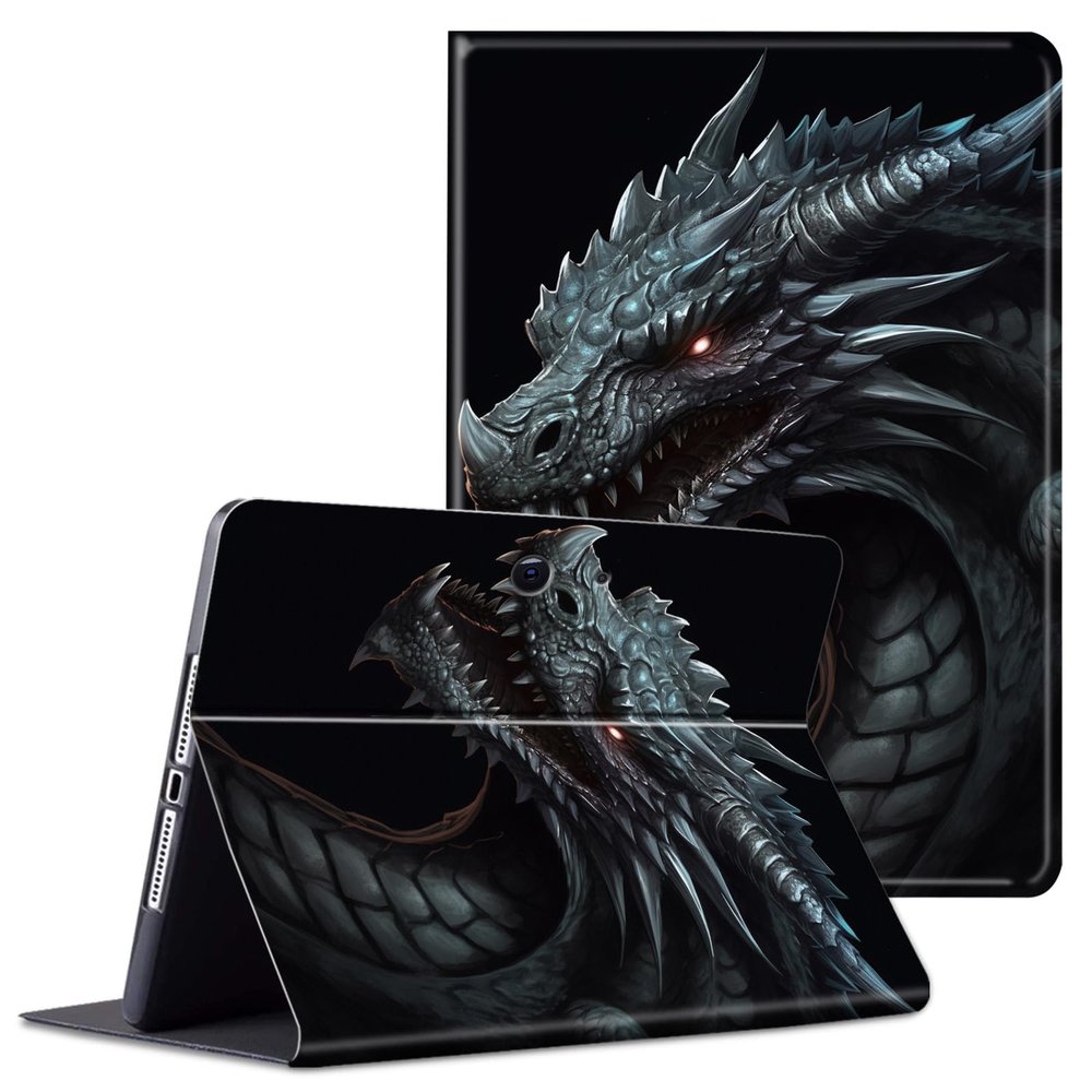 ACWDMKH for Microsoft Surface Pro 8 Case Protector PU Leather Slim Folio Stand Multiple Viewing Angles Shockproof Cover for Surface Pro 8 13 Inch 2021 Tablet Cover,Dragon Dark