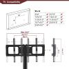 FRITHJILL Black Multi-Function Floor TV Stand with Height Adjustable Bracket and Swivel - Fits 32-65 inch TVs, Tempered Glass Shelves, 3-Tier Entertainment Center view 4